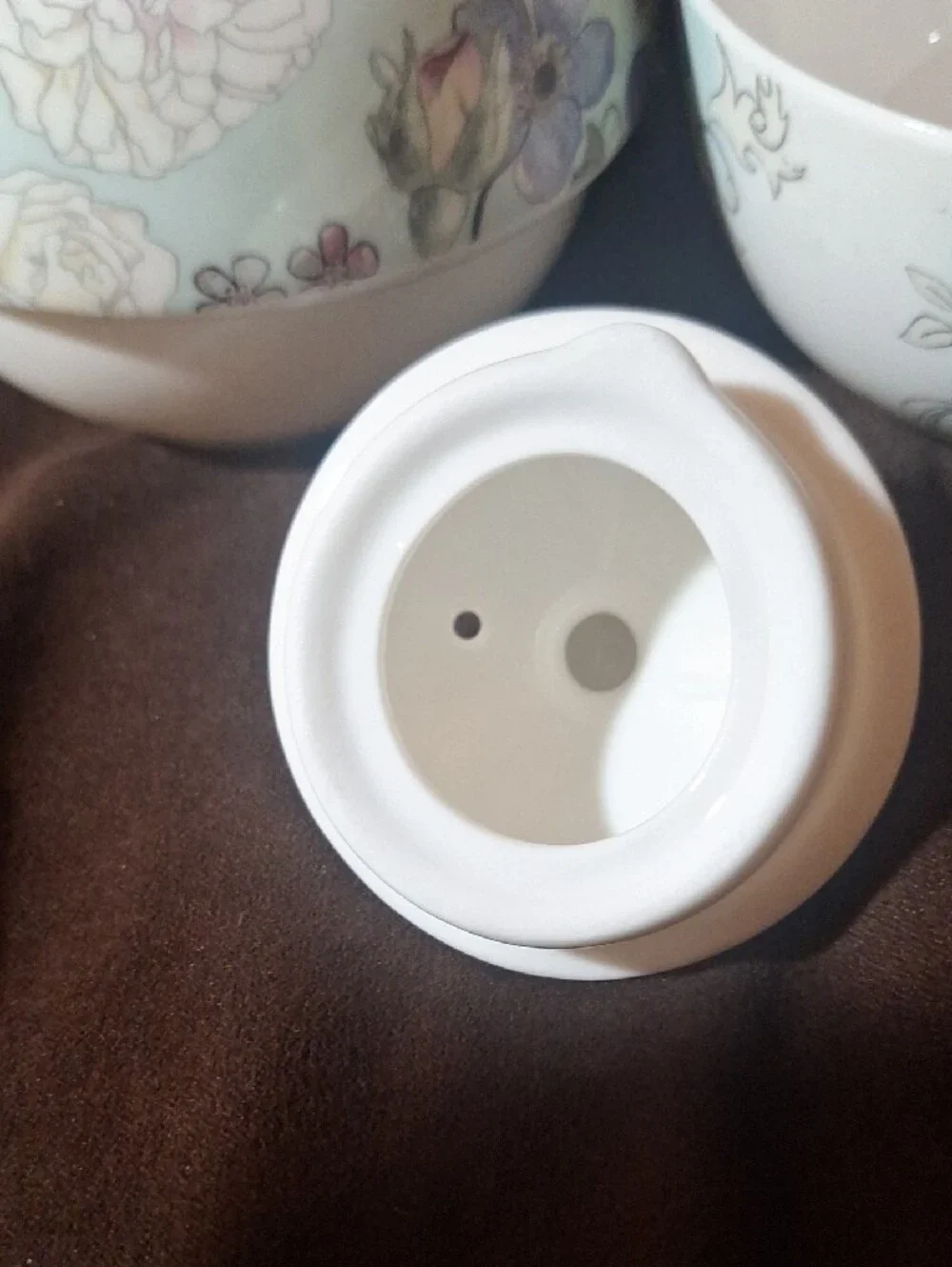 Floral Porcelain Tea for One Set in Light Blue and White
